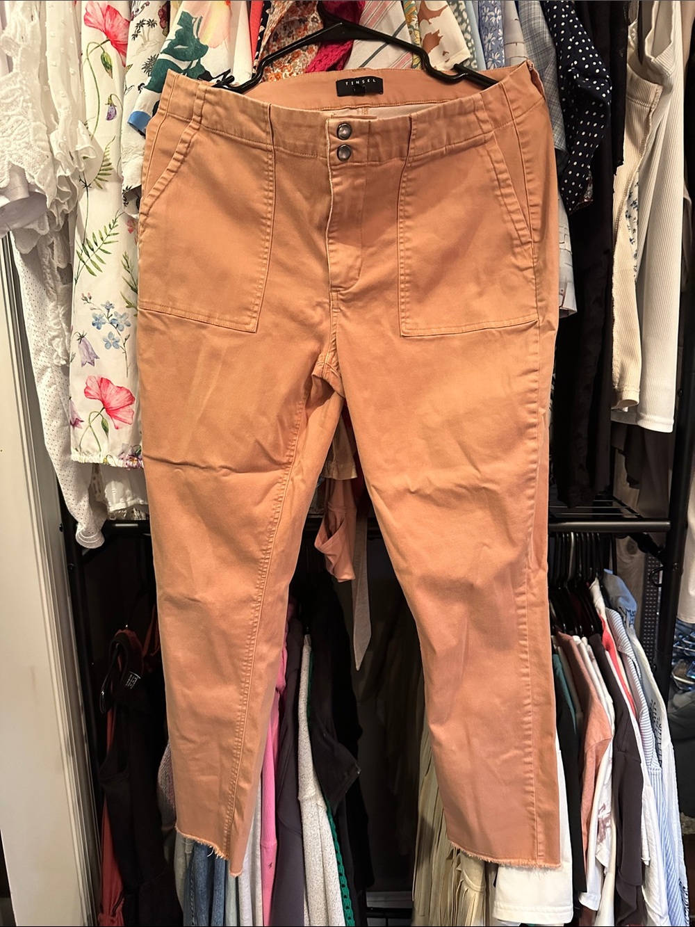 Anthropologie Tan Utility ankle length  Pants
